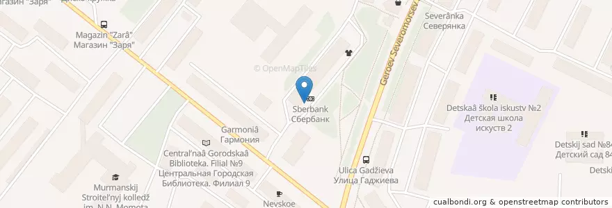 Mapa de ubicacion de Милан en Rússia, Северо-Западный Федеральный Округ, Мурманская Область, Городской Округ Мурманск.