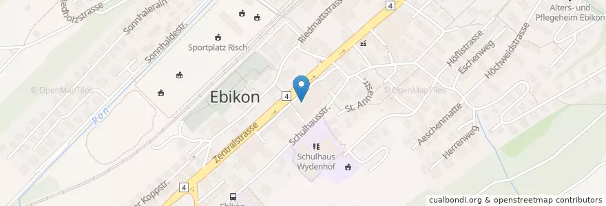 Mapa de ubicacion de Migros Restaurant en Suíça, Luzern, Ebikon.