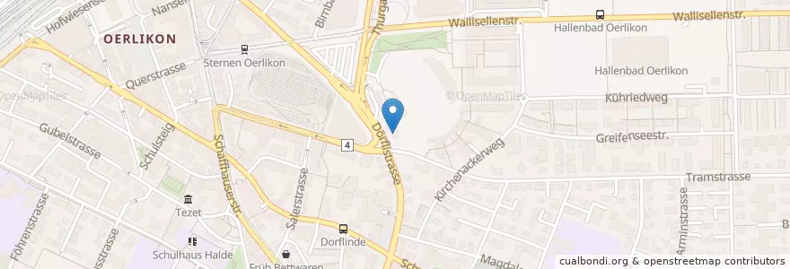 Mapa de ubicacion de OJA Oerlikon en Switzerland, Zürich, Bezirk Zürich, Zürich.