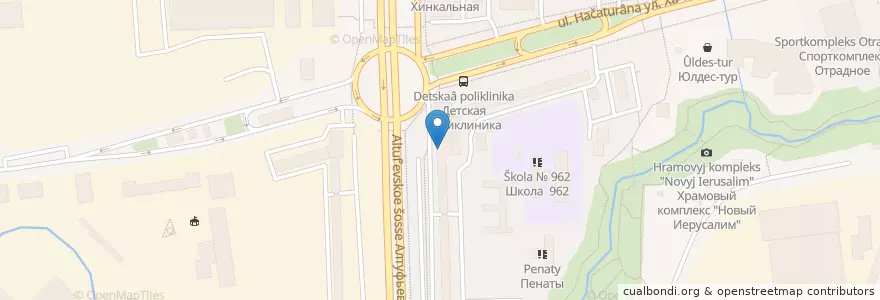 Mapa de ubicacion de Тануки en Russia, Distretto Federale Centrale, Москва, Северо-Восточный Административный Округ, Район Отрадное.