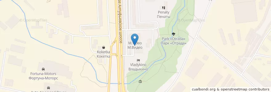 Mapa de ubicacion de Алмаз Синема Алтуфьевский en Rusland, Centraal Federaal District, Moskou, Северо-Восточный Административный Округ, Район Отрадное.