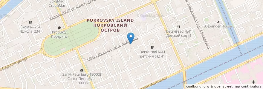 Mapa de ubicacion de Детский сад №42 en Rusland, Северо-Западный Федеральный Округ, Oblast Leningrad, Sint-Petersburg, Адмиралтейский Район, Округ Коломна.
