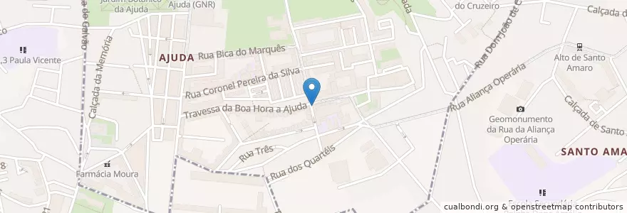 Mapa de ubicacion de Restaurante A Toca dos Caracóis en ポルトガル, Área Metropolitana De Lisboa, Lisboa, Grande Lisboa, リスボン, Ajuda, Belém.