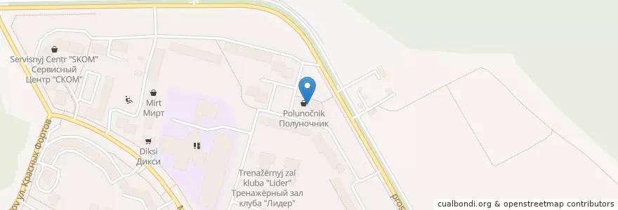 Mapa de ubicacion de Интернет клуб "Brandy" en Russia, Northwestern Federal District, Leningrad Oblast, Sosnovy Bor, Kaarosta District.