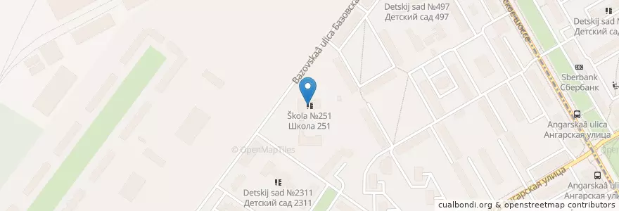 Mapa de ubicacion de Школа №251 en Russia, Central Federal District, Moscow, Northern Administrative Okrug, Zapadnoye Degunino District.