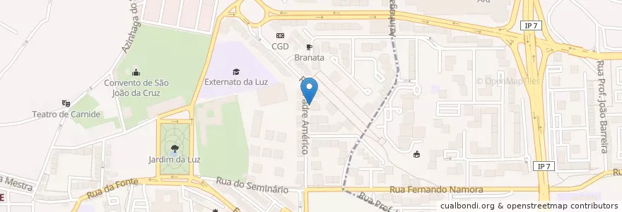 Mapa de ubicacion de Pizza Hut en ポルトガル, Área Metropolitana De Lisboa, Lisboa, Grande Lisboa, リスボン, Carnide.