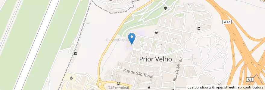 Mapa de ubicacion de Escola Básica do Prior Velho en ポルトガル, Lisboa, Área Metropolitana De Lisboa, Grande Lisboa, Loures, Sacavém E Prior Velho, Camarate, Unhos E Apelação.