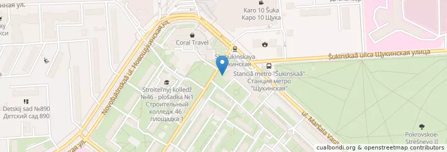Mapa de ubicacion de Феерия Фарм en Rusland, Centraal Federaal District, Moskou, Северо-Западный Административный Округ, Район Щукино.