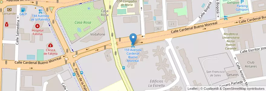 Mapa de ubicacion de 159 Avenida Cardenal Bueno Monreal en Spain, Andalusia, Sevilla, Seville.