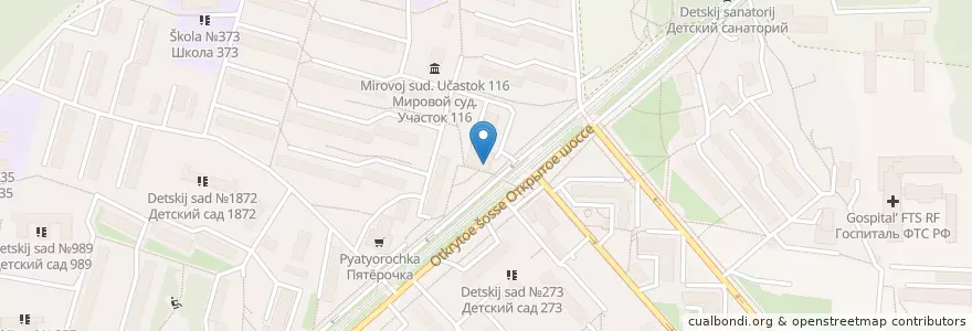Mapa de ubicacion de Отделение связи №107143 en Rusia, Центральный Федеральный Округ, Москва, Восточный Административный Округ, Район Метрогородок.