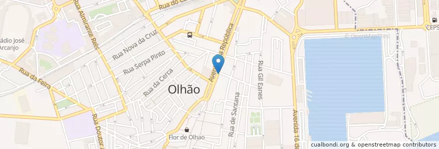 Mapa de ubicacion de Novo Banco - Olhão en البرتغال, الغرب, الغرب, فارو, أولاو, أولاو.