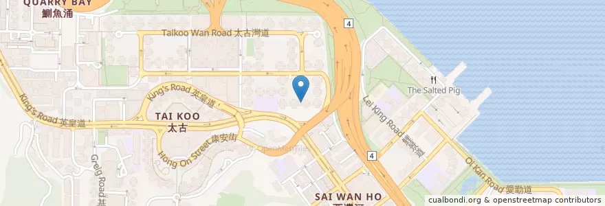 Mapa de ubicacion de 播道會太古城堂 EFCC Taikoo Shing Church en China, Guangdong, Hongkong, Hong Kong Island, New Territories, 東區 Eastern District.