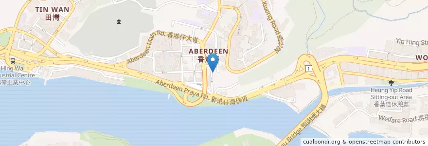 Mapa de ubicacion de 富升海鮮菜館(億燊) Fu Sing Seafood Restaurant en China, Cantão, Hong Kong, Ilha De Hong Kong, Novos Territórios, 南區 Southern District.