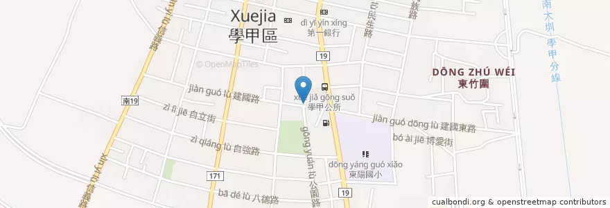 Mapa de ubicacion de 台南市學甲區區立圖書館 en 臺灣, 臺南市, 學甲區.