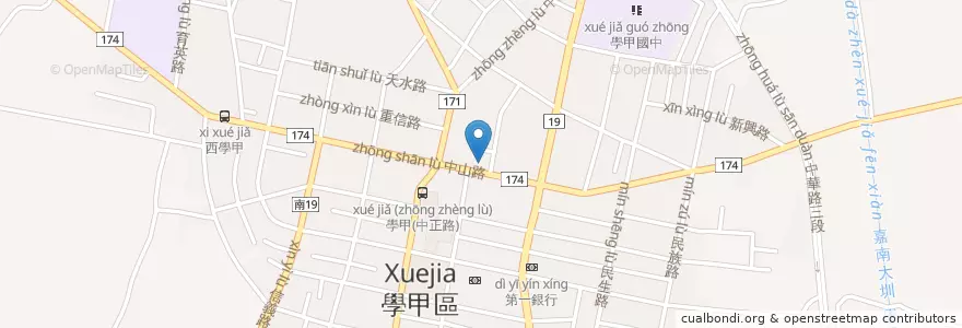 Mapa de ubicacion de 現代醫院 en 타이완, 타이난 시, 쉐자구.