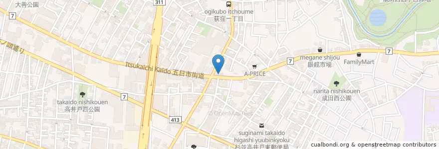 Mapa de ubicacion de うなぎ 蒲焼 大和田 en 日本, 东京都/東京都, 杉並区.
