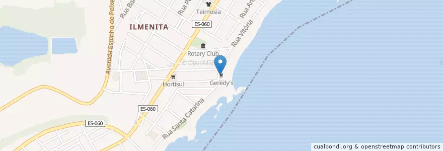 Mapa de ubicacion de Geredy's en Brasil, Região Sudeste, Espírito Santo, Microrregião Itapemirim.
