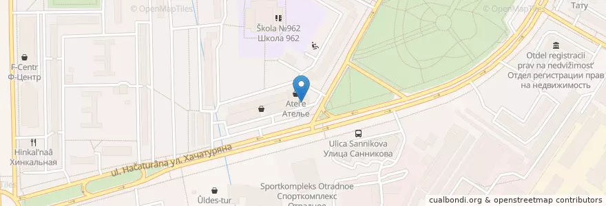 Mapa de ubicacion de Чайхана Адияхан халяль en Rusland, Centraal Federaal District, Moskou, Северо-Восточный Административный Округ, Район Отрадное.