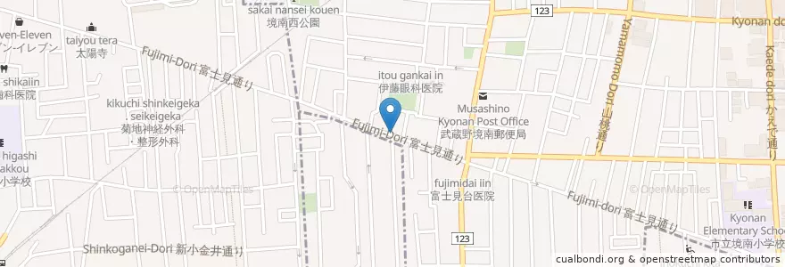 Mapa de ubicacion de 来々軒 en Japão, Tóquio, 武蔵野市, 三鷹市.