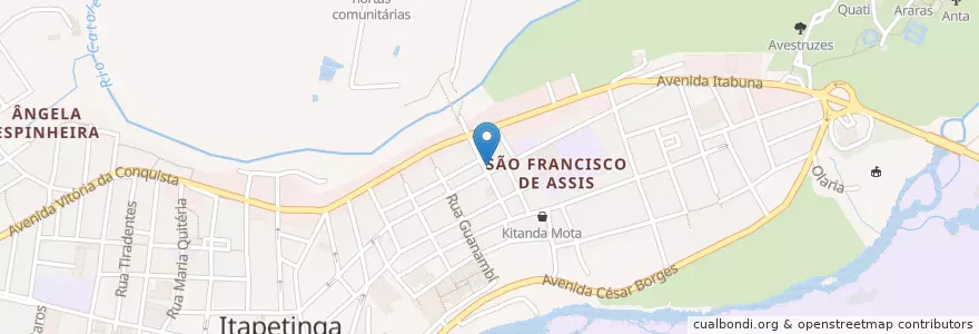 Mapa de ubicacion de Ibicuis Bar en Бразилия, Северо-Восточный Регион, Баия, Região Geográfica Intermediária De Vitória Da Conquista, Microrregião De Itapetinga, Итапетинга.