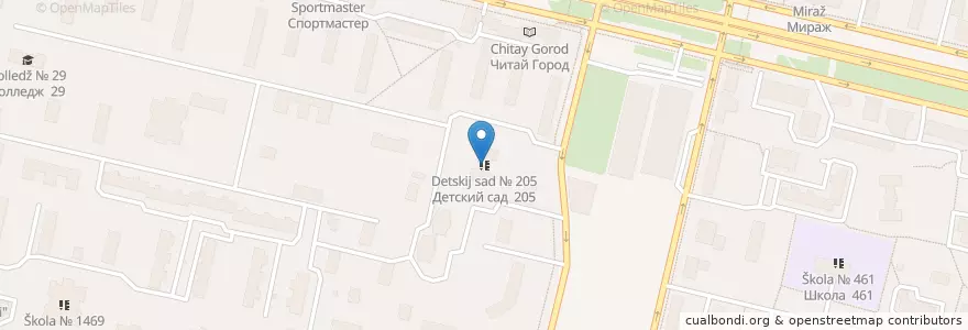 Mapa de ubicacion de Детский сад № 205 en Russia, Central Federal District, Moscow, South-Eastern Administrative Okrug, Kuzminki District.