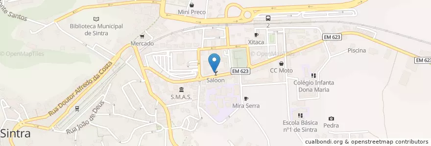 Mapa de ubicacion de Saloon en پرتغال, Área Metropolitana De Lisboa, Lisboa, Grande Lisboa, Sintra, Sintra.