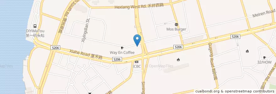 Mapa de ubicacion de Bank of China en Cina, Fujian, Distretto Di Siming.