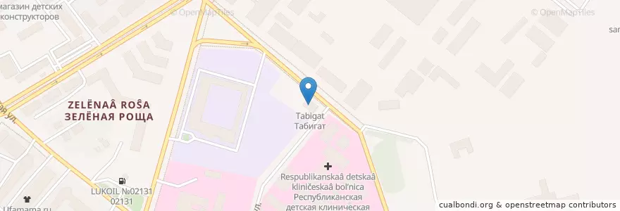 Mapa de ubicacion de Табигат en Russia, Volga Federal District, Bashkortostan, Городской Округ Уфа.