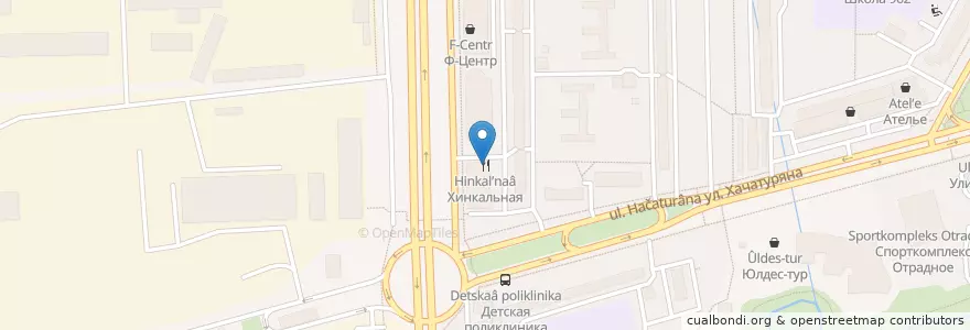 Mapa de ubicacion de Хинкальная en 러시아, Центральный Федеральный Округ, Москва, Северо-Восточный Административный Округ, Район Отрадное.