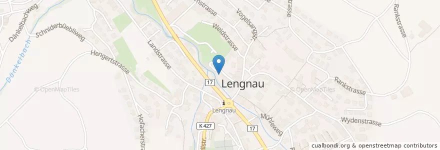 Mapa de ubicacion de Post Lengnau en Schweiz/Suisse/Svizzera/Svizra, Aargau, Bezirk Zurzach, Lengnau.