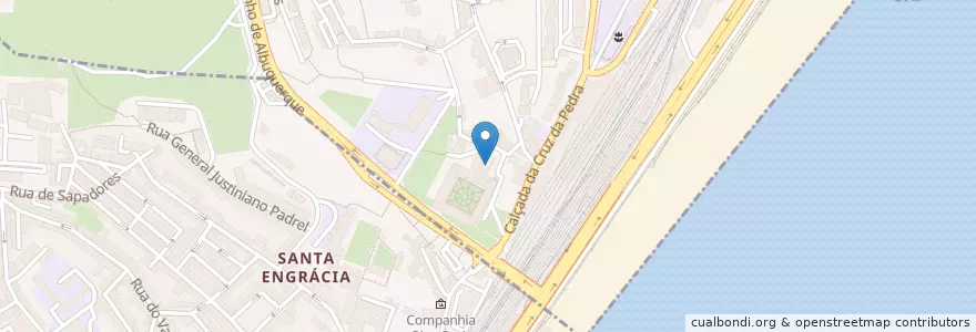 Mapa de ubicacion de Igreja do Convento de Santos-o-Novo en ポルトガル, Área Metropolitana De Lisboa, Lisboa, Grande Lisboa, リスボン, Penha De França.