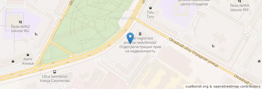 Mapa de ubicacion de Альфа Дент en Rusland, Centraal Federaal District, Moskou, Северо-Восточный Административный Округ, Район Отрадное.