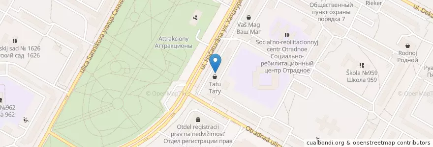 Mapa de ubicacion de Аптека 36,6 en Rusia, Центральный Федеральный Округ, Москва, Северо-Восточный Административный Округ, Район Отрадное.