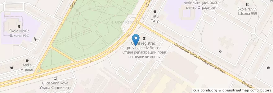 Mapa de ubicacion de Первый инвестиционный банк en ロシア, 中央連邦管区, モスクワ, Северо-Восточный Административный Округ, Район Отрадное.