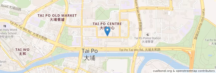 Mapa de ubicacion de New Territories Taxis en چین, هنگ‌کنگ, گوانگ‌دونگ, 新界 New Territories, 大埔區 Tai Po District.