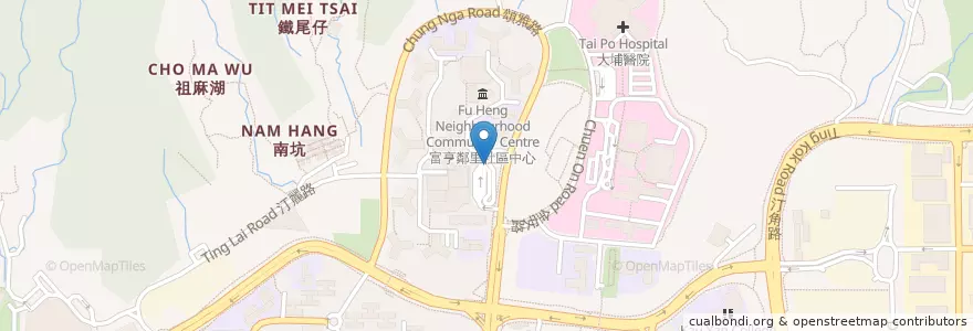 Mapa de ubicacion de 市區 en 中国, 香港, 广东省, 新界, 大埔區.