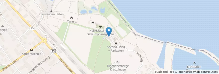Mapa de ubicacion de Seeburg Restaurant en 瑞士, Thurgau, Bezirk Kreuzlingen, Kreuzlingen.