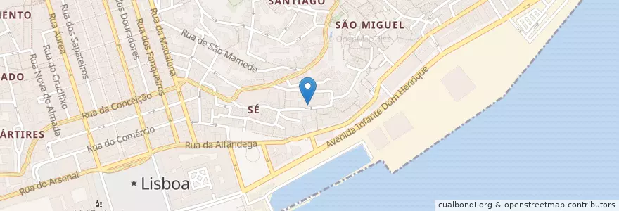 Mapa de ubicacion de Clube de Fado en پرتغال, Lisboa, Grande Lisboa, لیسبون, Santa Maria Maior.