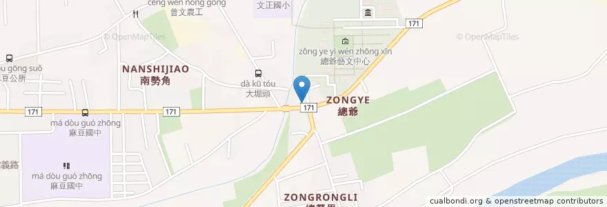 Mapa de ubicacion de 總爺郵局 en 타이완, 타이난 시, 마더우구.