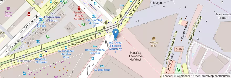 Mapa de ubicacion de 160 - Avda. d'Eduard Maristany 1 en İspanya, Catalunya, Barcelona, Barcelonès, Barcelona.