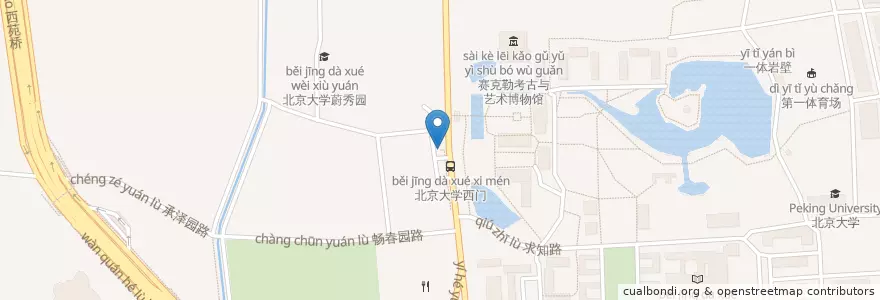 Mapa de ubicacion de 北大西门斜对面 en China, Peking, Hebei, 海淀区.