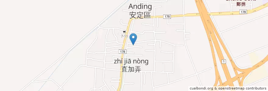 Mapa de ubicacion de 保安宮 en 臺灣, 臺南市, 安定區.