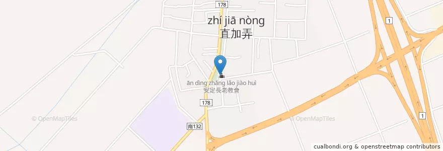 Mapa de ubicacion de 安定長老教會 en Taiwan, Tainan, 安定區.