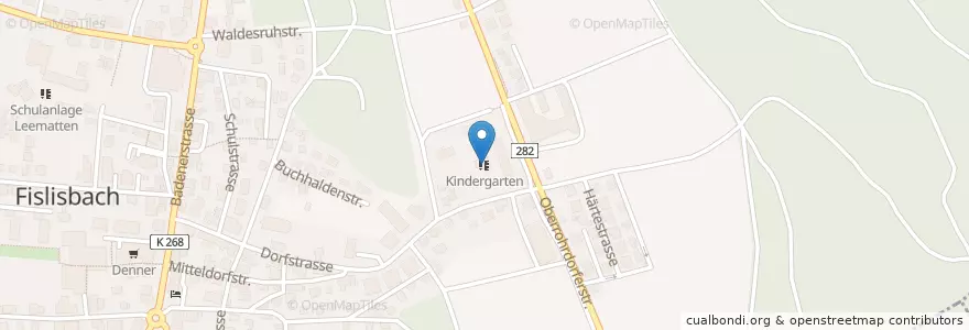 Mapa de ubicacion de Kindergarten en 瑞士, Aargau, Bezirk Baden, Fislisbach.