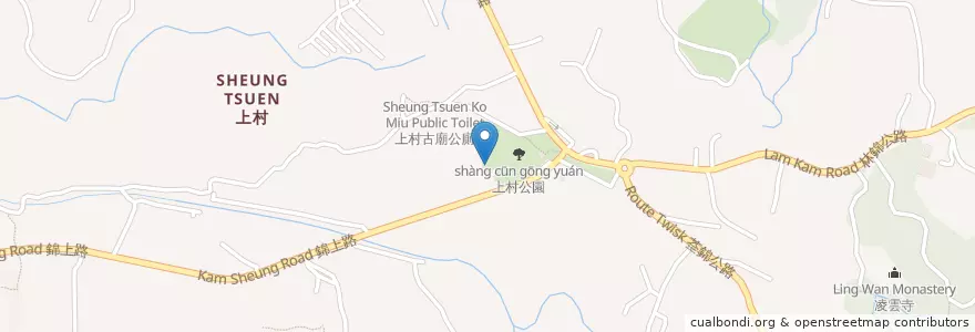 Mapa de ubicacion de 上村公園廁所 Sheung Tsuen Park Toilet en China, Hong Kong, Guangdong, Wilayah Baru, 元朗區 Yuen Long District.