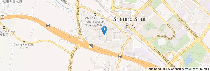 Mapa de ubicacion de 彩園 Choi Yuen en China, Hong Kong, Guangdong, Wilayah Baru, 北區 North District.