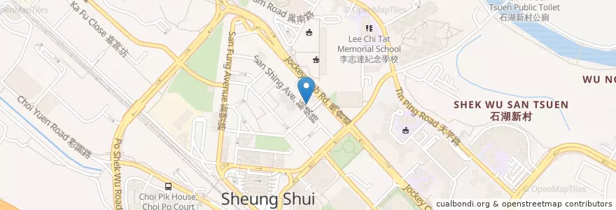 Mapa de ubicacion de 新成街公廁及浴室 San Shing Avenue Public Toilet and Bathhouse en Cina, Hong Kong, Guangdong, Nuovi Territori, 北區 North District.