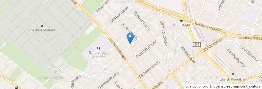 Mapa de ubicacion de Piazza en İsviçre, Zürih, Bezirk Zürich, Zürich.