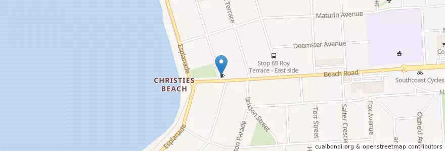Mapa de ubicacion de Blu C Cafe en Australia, Australia Meridional, Adelaide, City Of Onkaparinga.