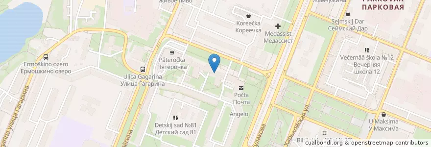 Mapa de ubicacion de Бинбанк en Russland, Föderationskreis Zentralrussland, Oblast Kursk, Курский Район, Городской Округ Курск.